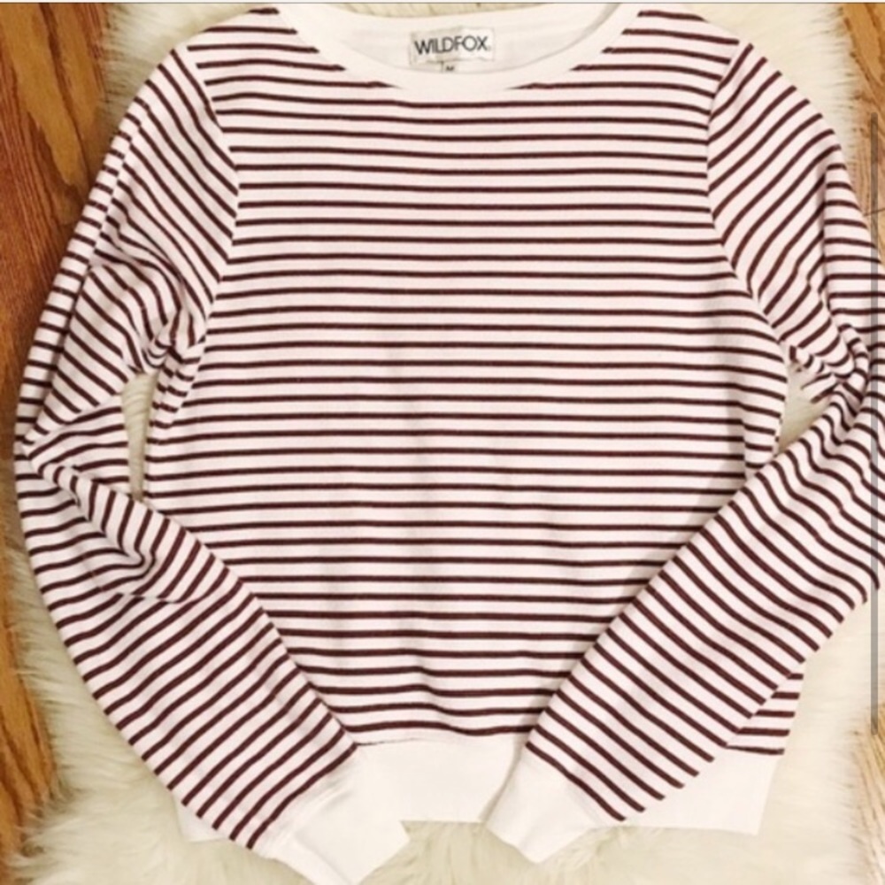Wildfox striped crew sweatshirt